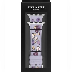 NEW Coach Apple Watch Silicone Floral Strap- Purple in original sealed package.